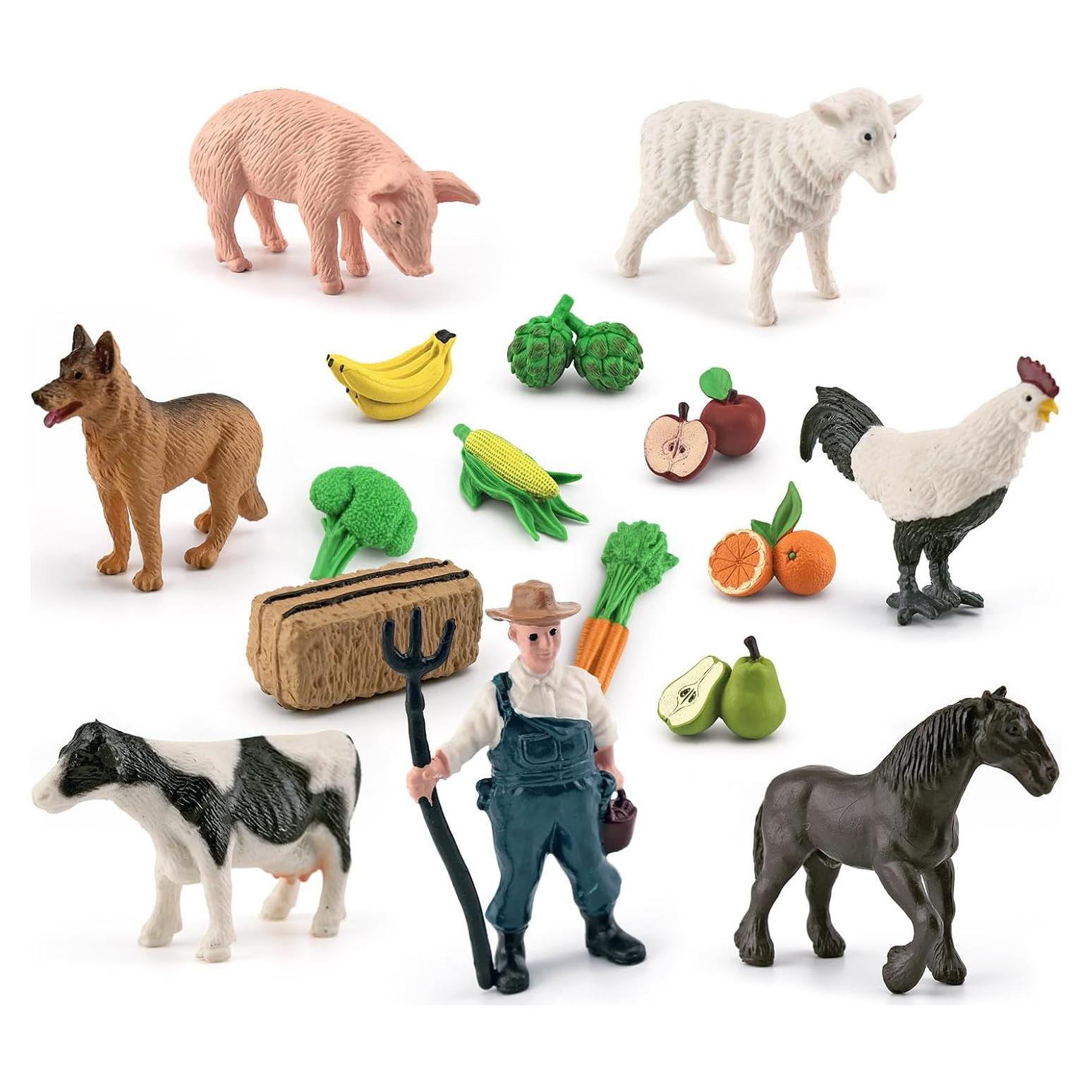 Conjunto de Animales de Granja 16PCS LC JoyCre para Niños