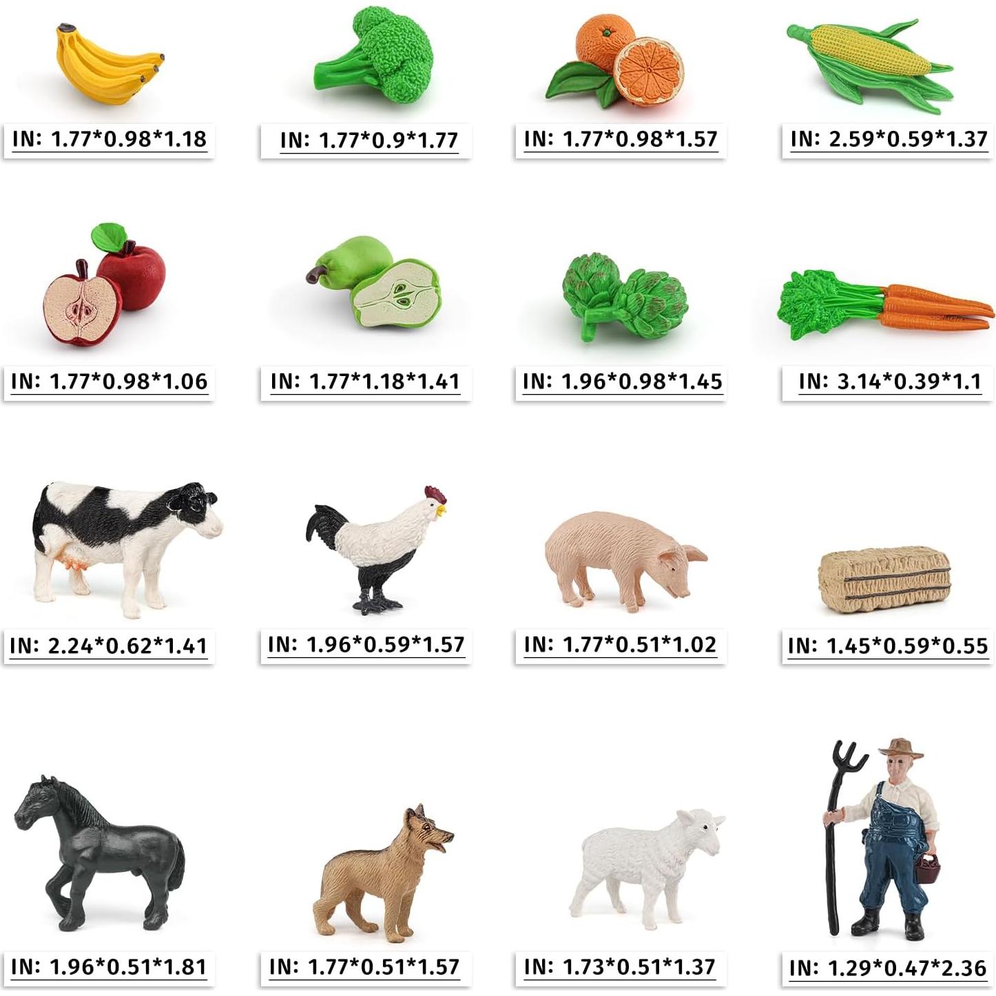 Conjunto de Animales de Granja 16PCS LC JoyCre para Niños