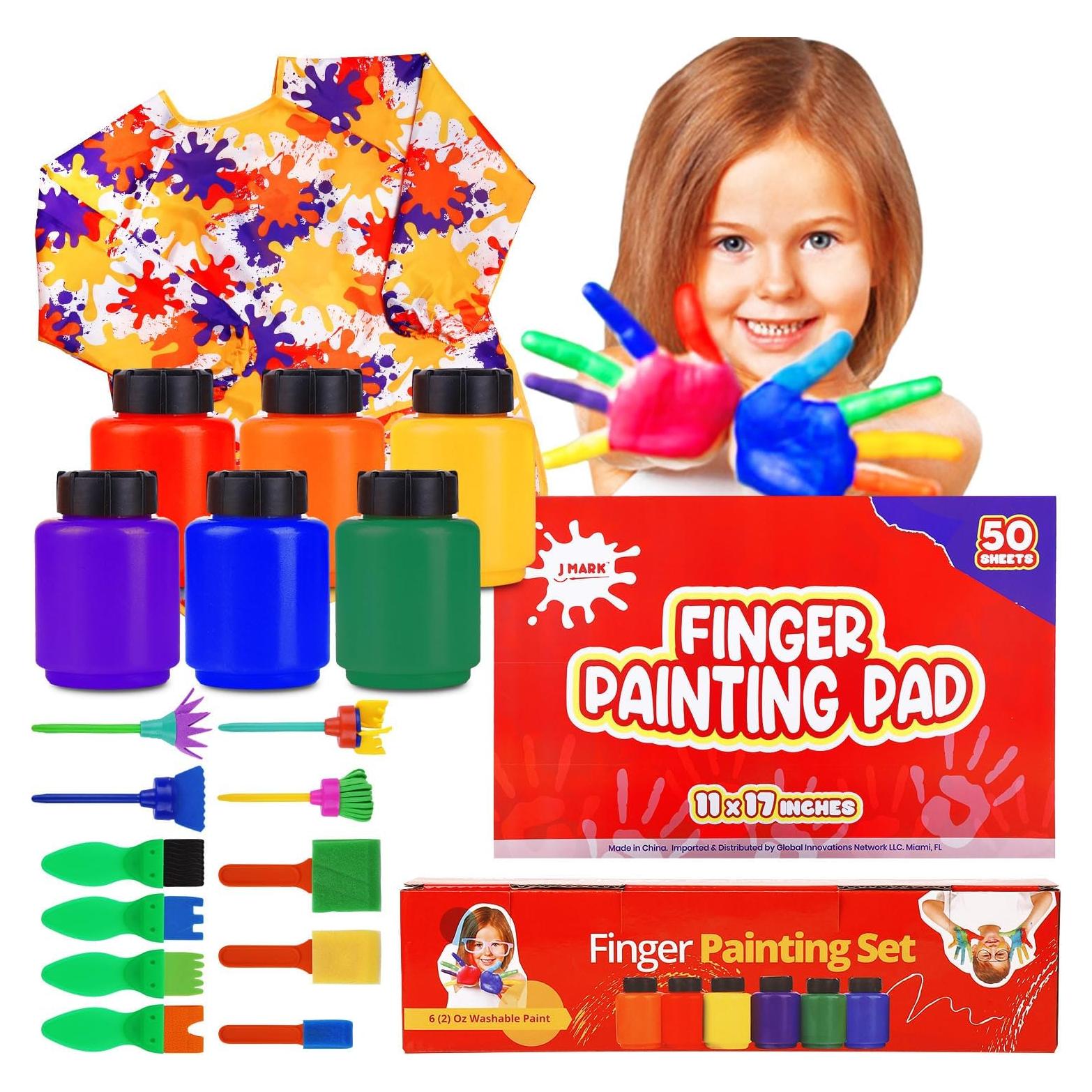 Juego de Pintura de Dedos J MARK con Almohadilla y Delantal