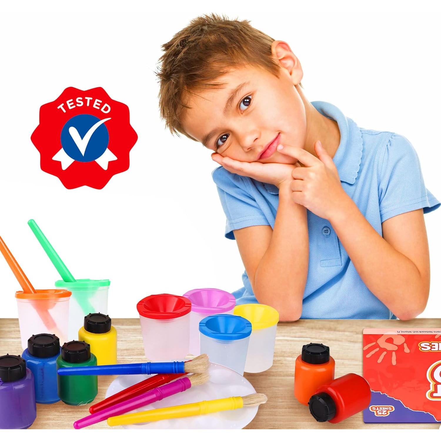 Set de Pintura J MARK 32 Piezas - Lavable y a Prueba de Derrames