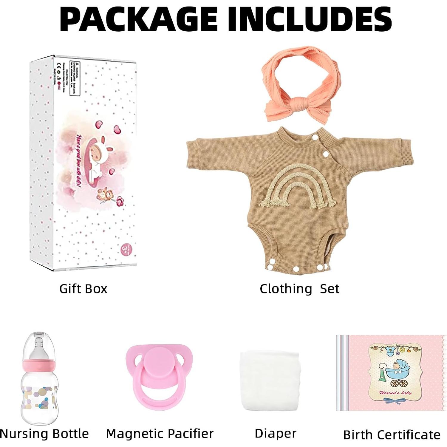 Muñeca de bebé renacida 20" KSBD realista con accesorios