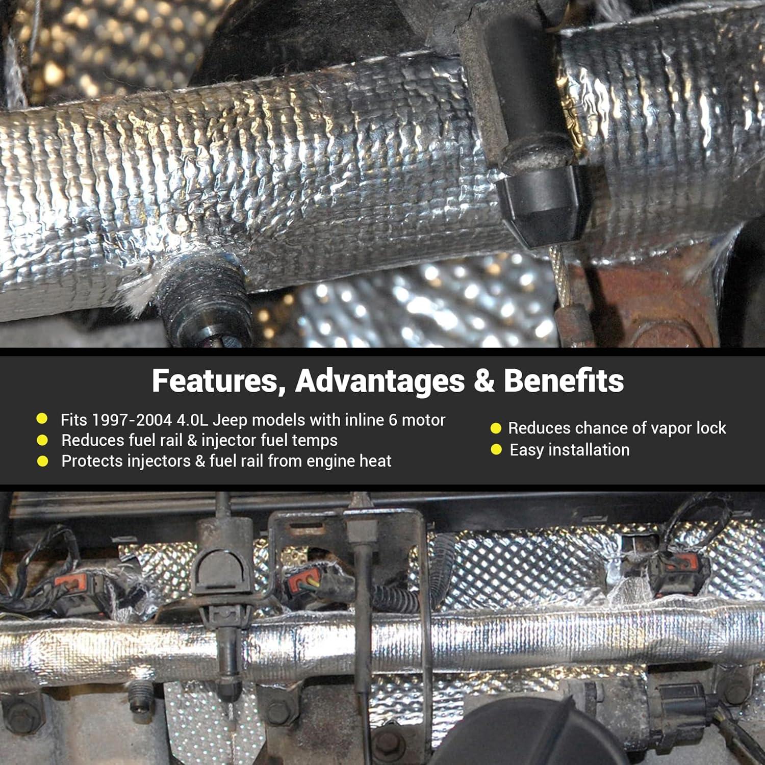 Kit Cubierta Rail Combustible e Inyector Design Engineering Jeep 4.0L