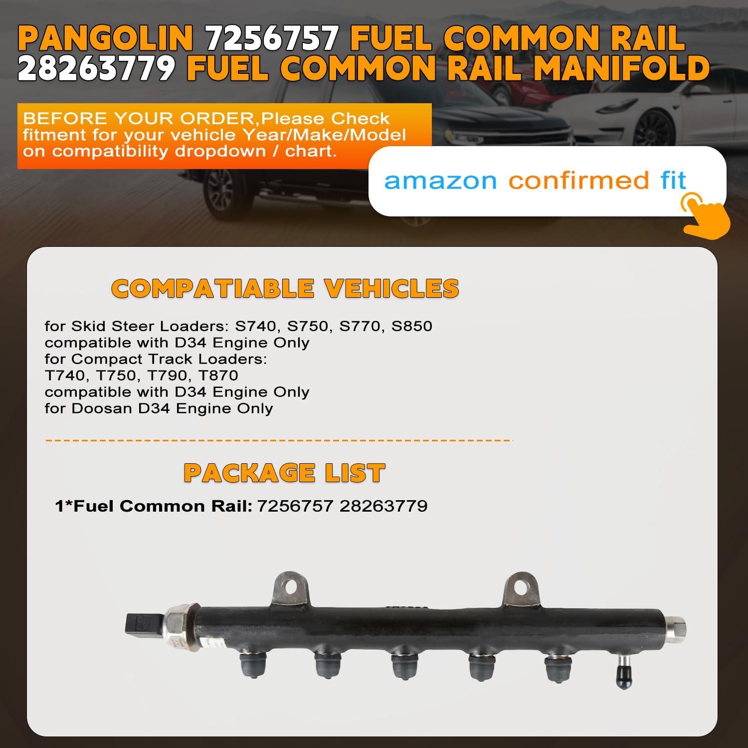 Combustible Riel Común PANGOLIN 7256757 para Motor Doosan D34