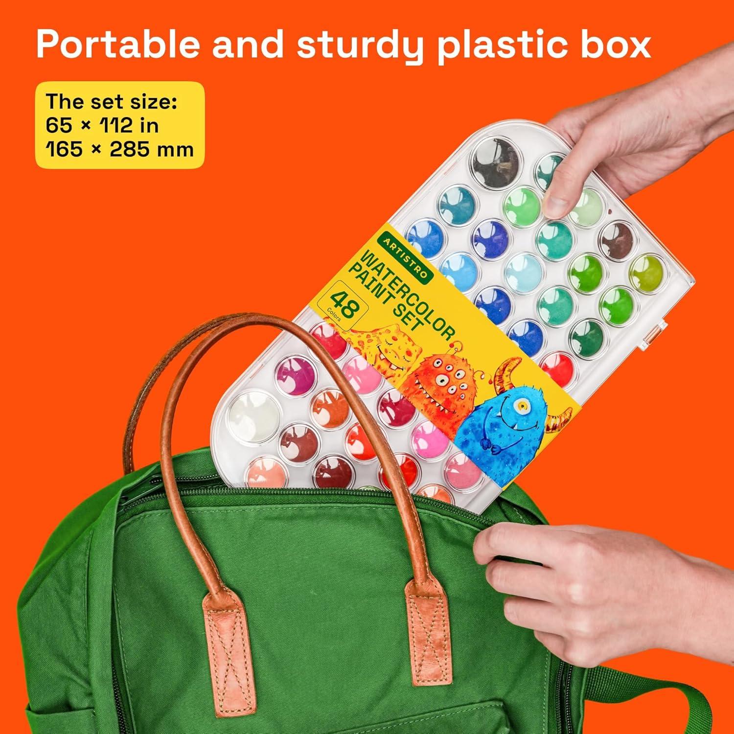 Set de Pintura Acuarelable ARTISTRO 48 Colores y Pinceles