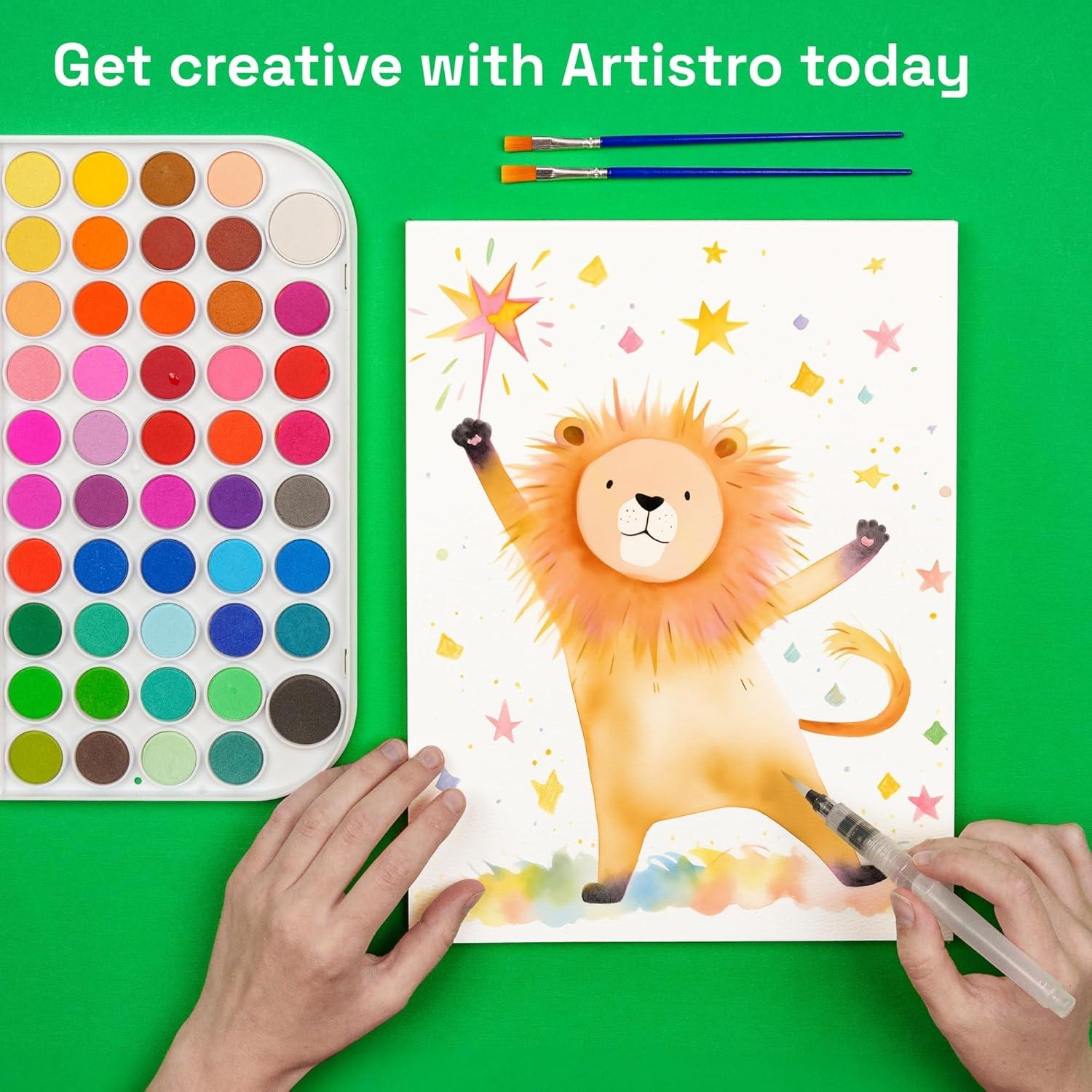 Set de Pintura Acuarelable ARTISTRO 48 Colores y Pinceles