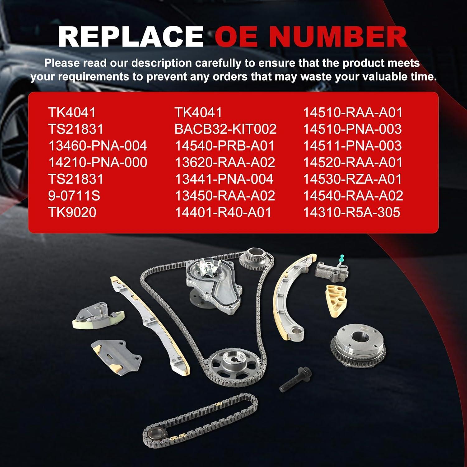 Kit de cadena de distribución Autodevil para Accord 2008-2012 2.4L