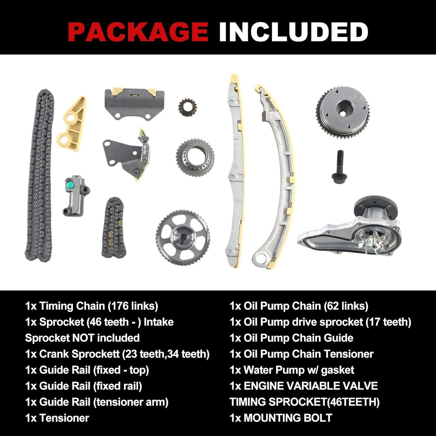 Kit de cadena de distribución Autodevil para Accord 2008-2012 2.4L