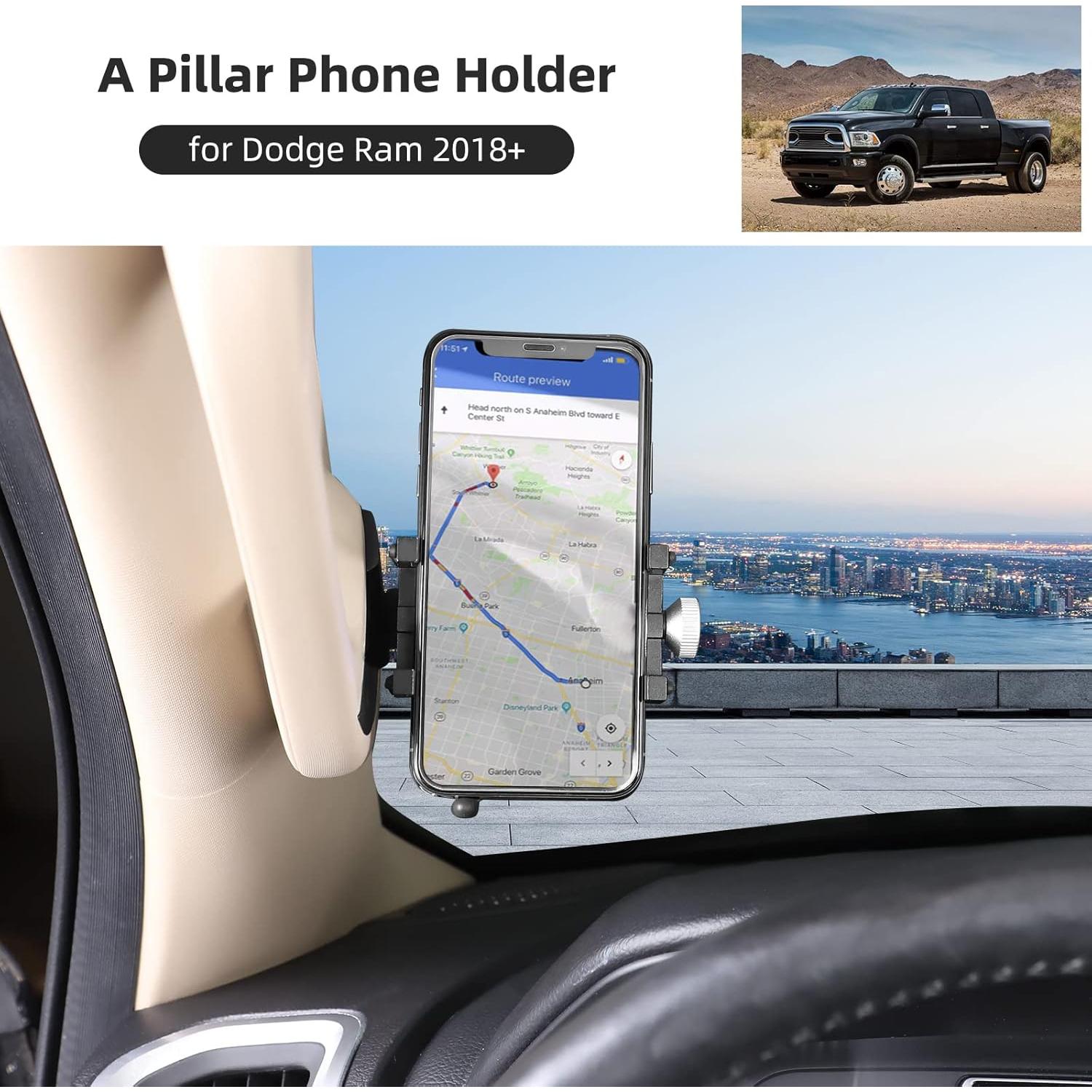 Soporte para teléfono JeCar para Dodge Ram 1500 2018-2025