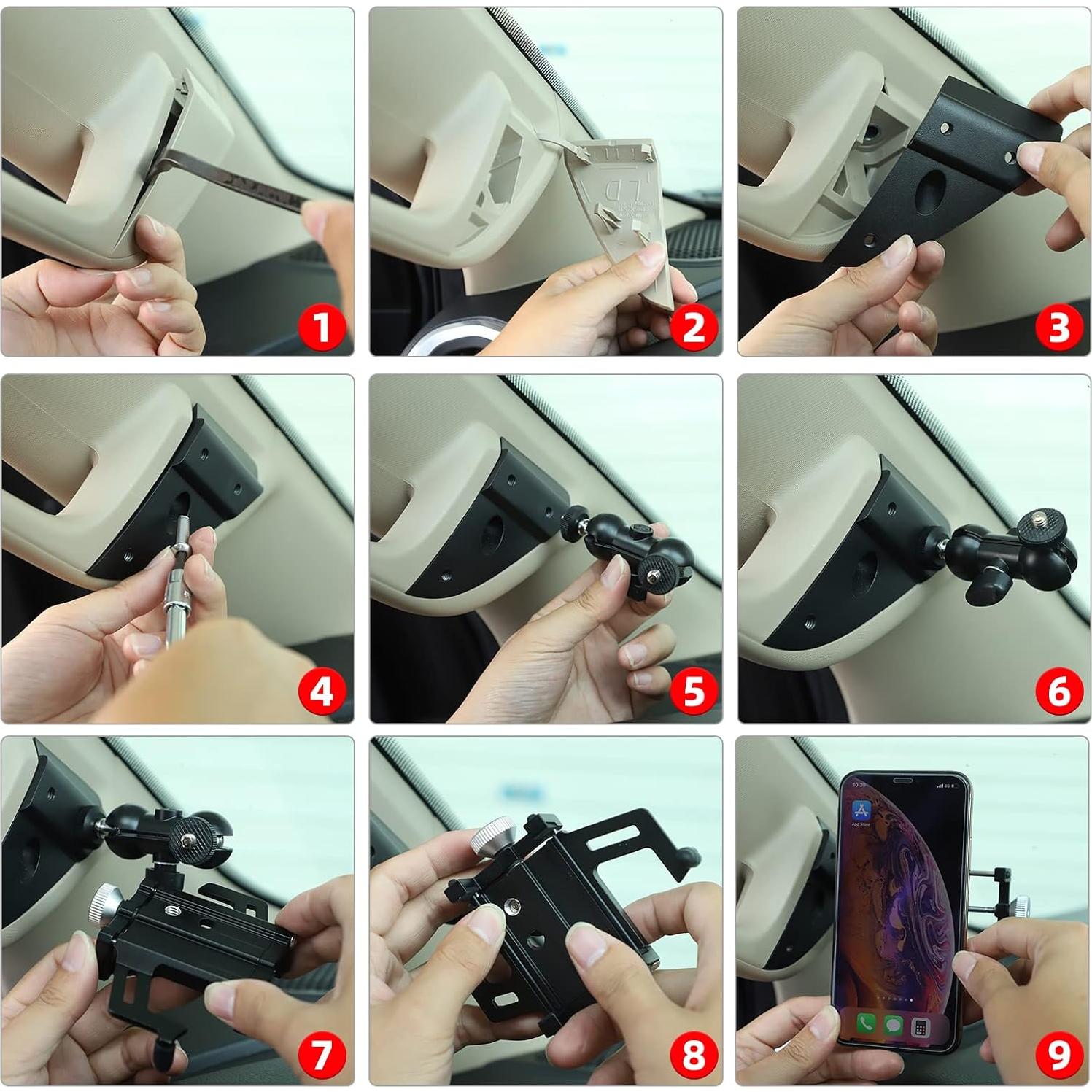 Soporte para teléfono JeCar para Dodge Ram 1500 2018-2025