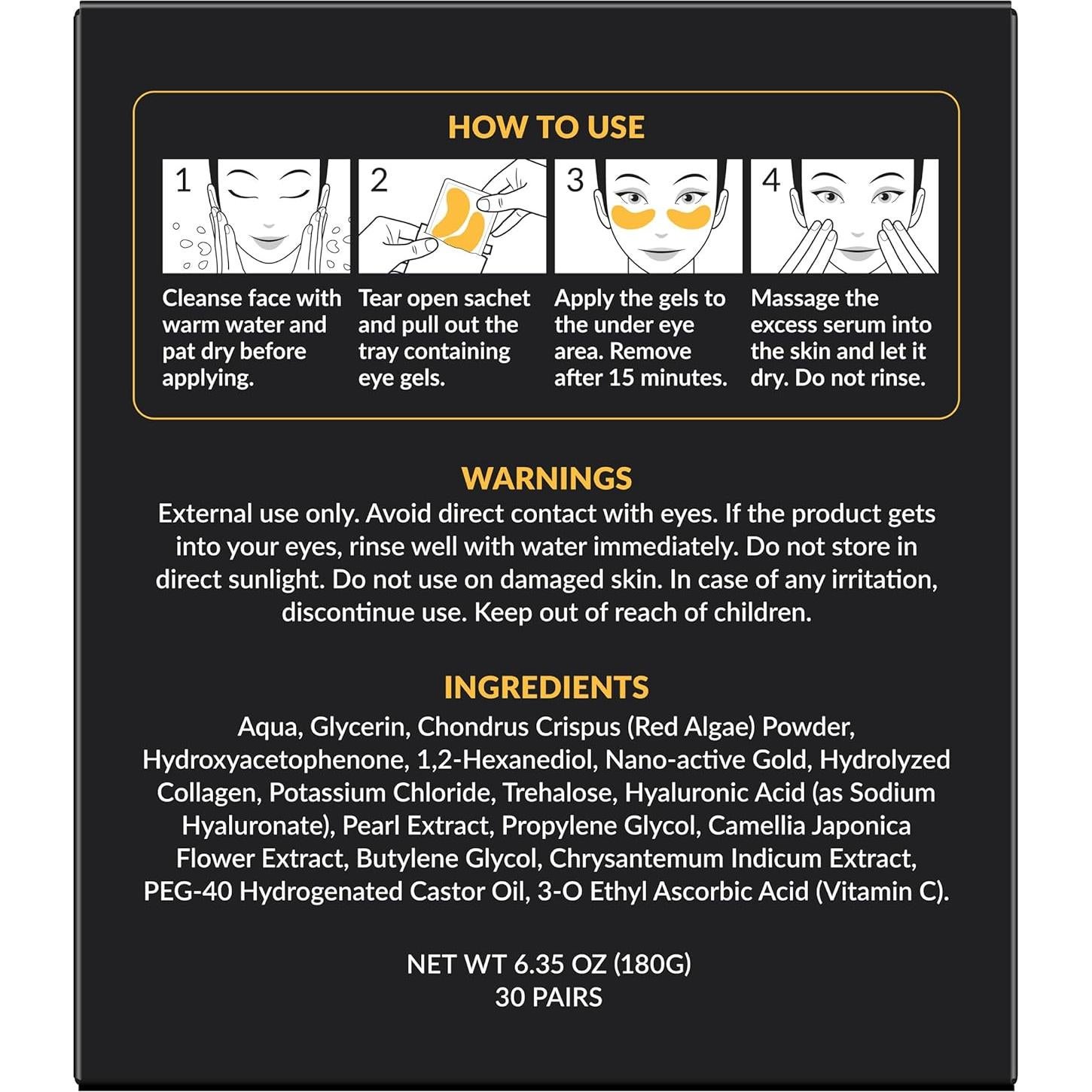 Parche para Ojos Stylia 30 Pares Gel Colágeno Vitamina C