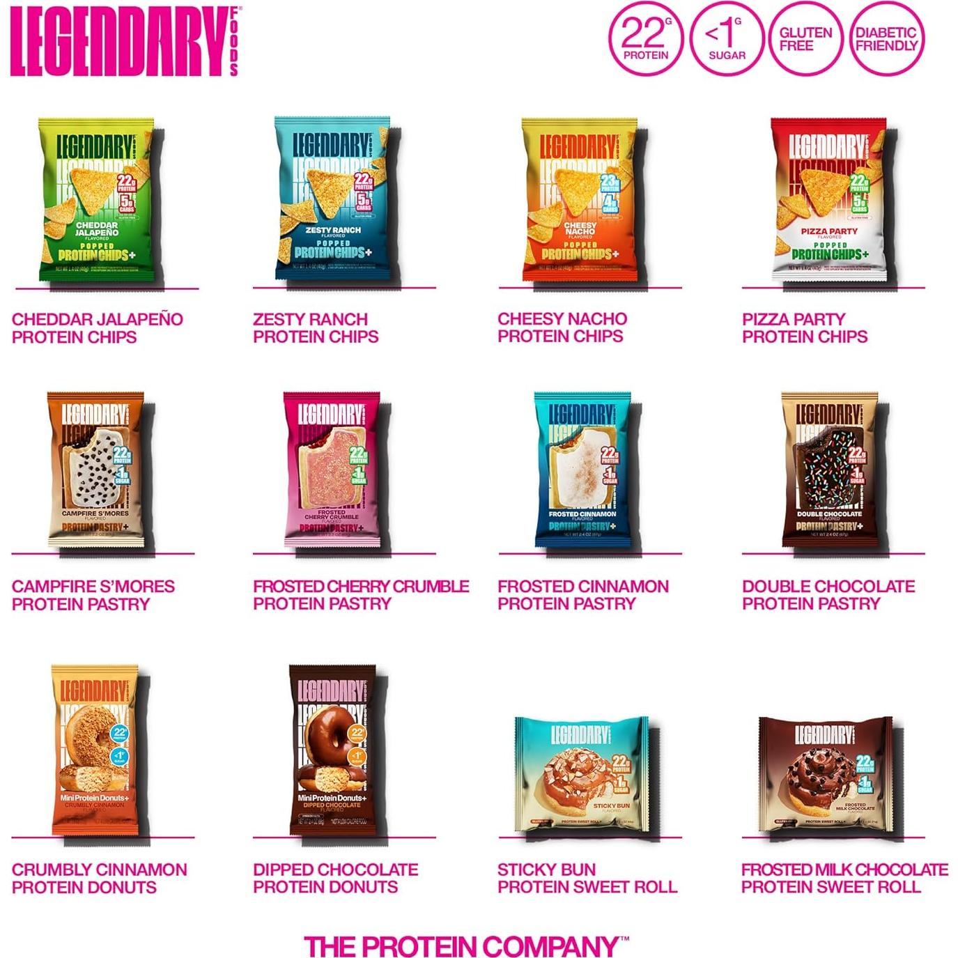 Barras de Proteína Rollito de Canela Legendary Foods 10 Unidades