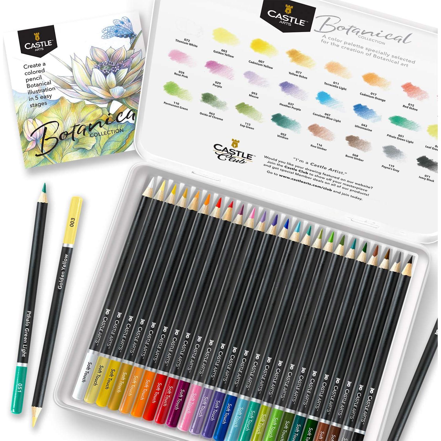 Conjunto de 24 Lápices de Colores Castle Arts Botánico