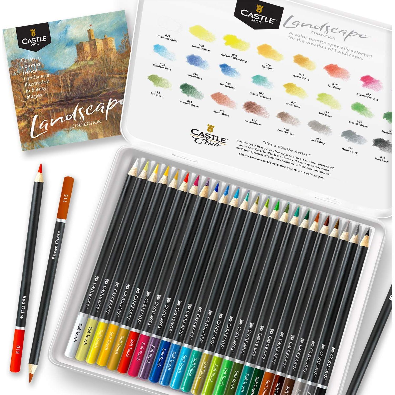 Conjunto de 24 Lápices de Colores Castle Arts Paisaje