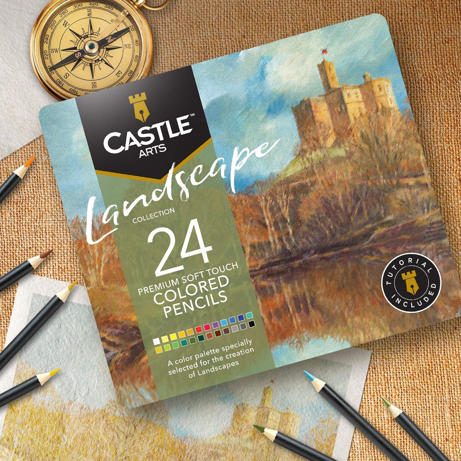 Conjunto de 24 Lápices de Colores Castle Arts Paisaje