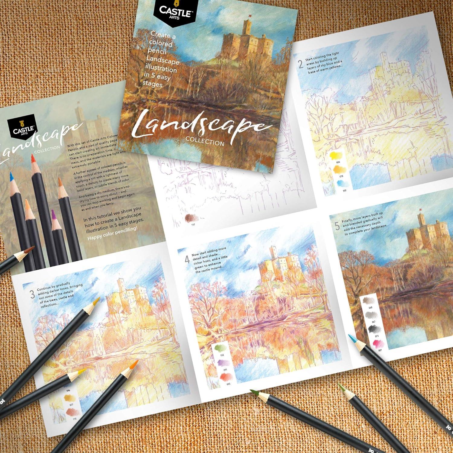 Conjunto de 24 Lápices de Colores Castle Arts Paisaje