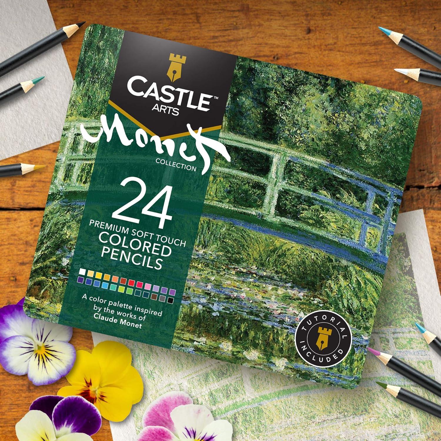 Juego de 24 lápices de colores Castle Arts - Edición Monet