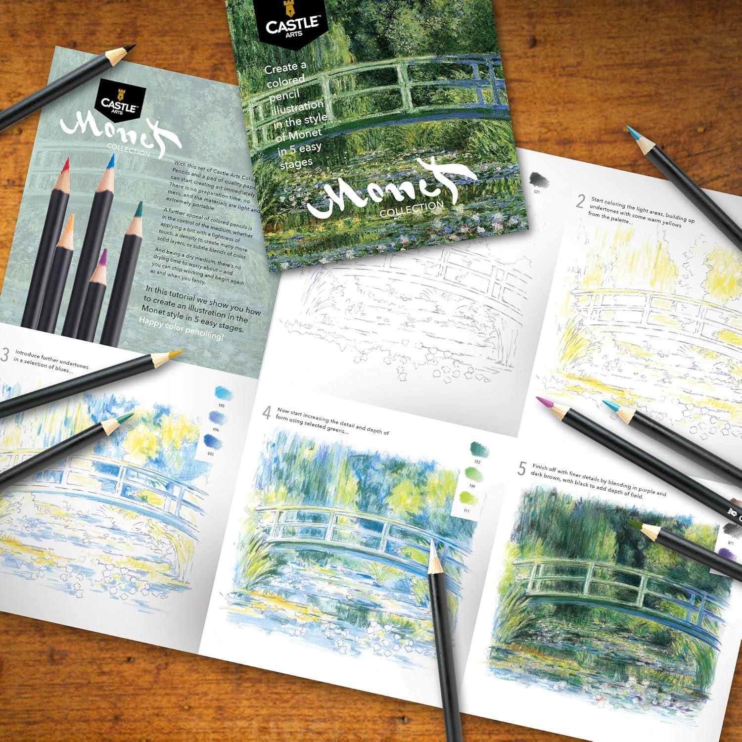 Juego de 24 lápices de colores Castle Arts - Edición Monet