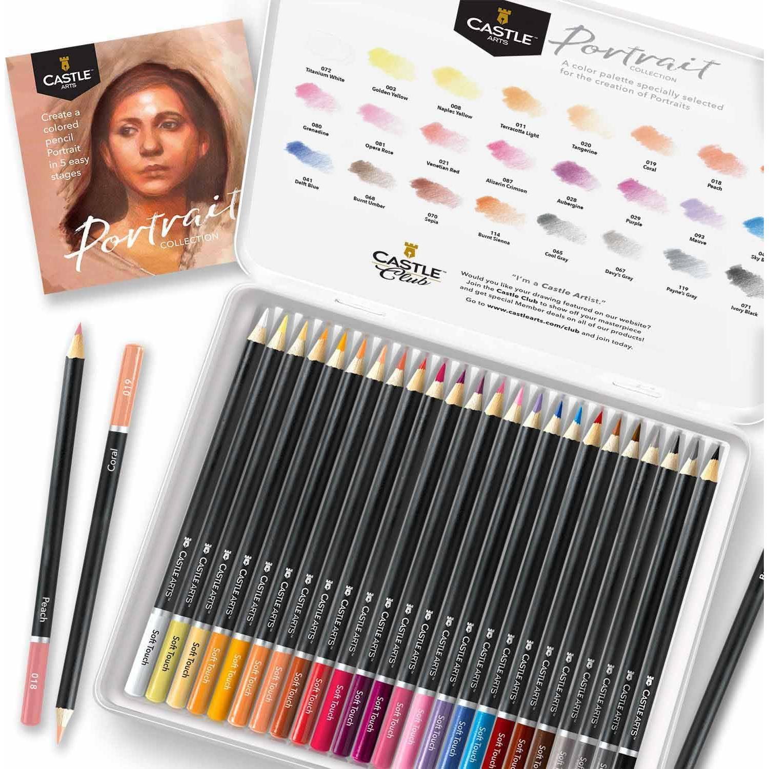 Conjunto de 24 Lápices de Colores Castle Arts Retrato