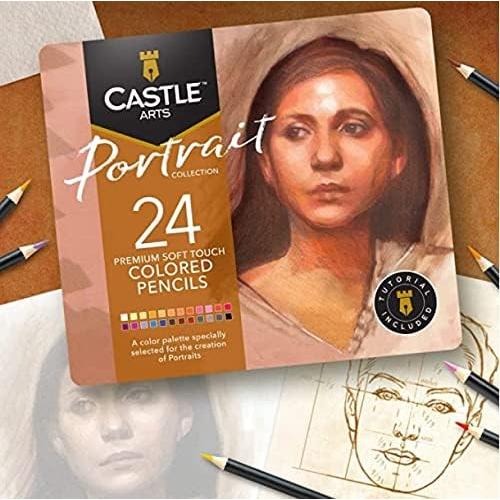 Conjunto de 24 Lápices de Colores Castle Arts Retrato