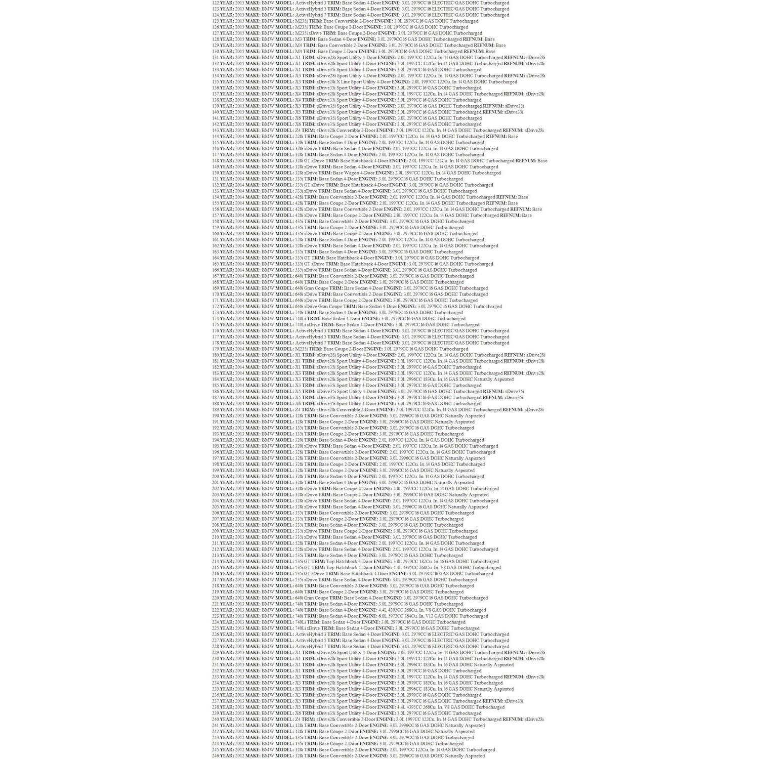 Riel Deslizante BMW OEM 11-31-7-592-850 para 320i/535i