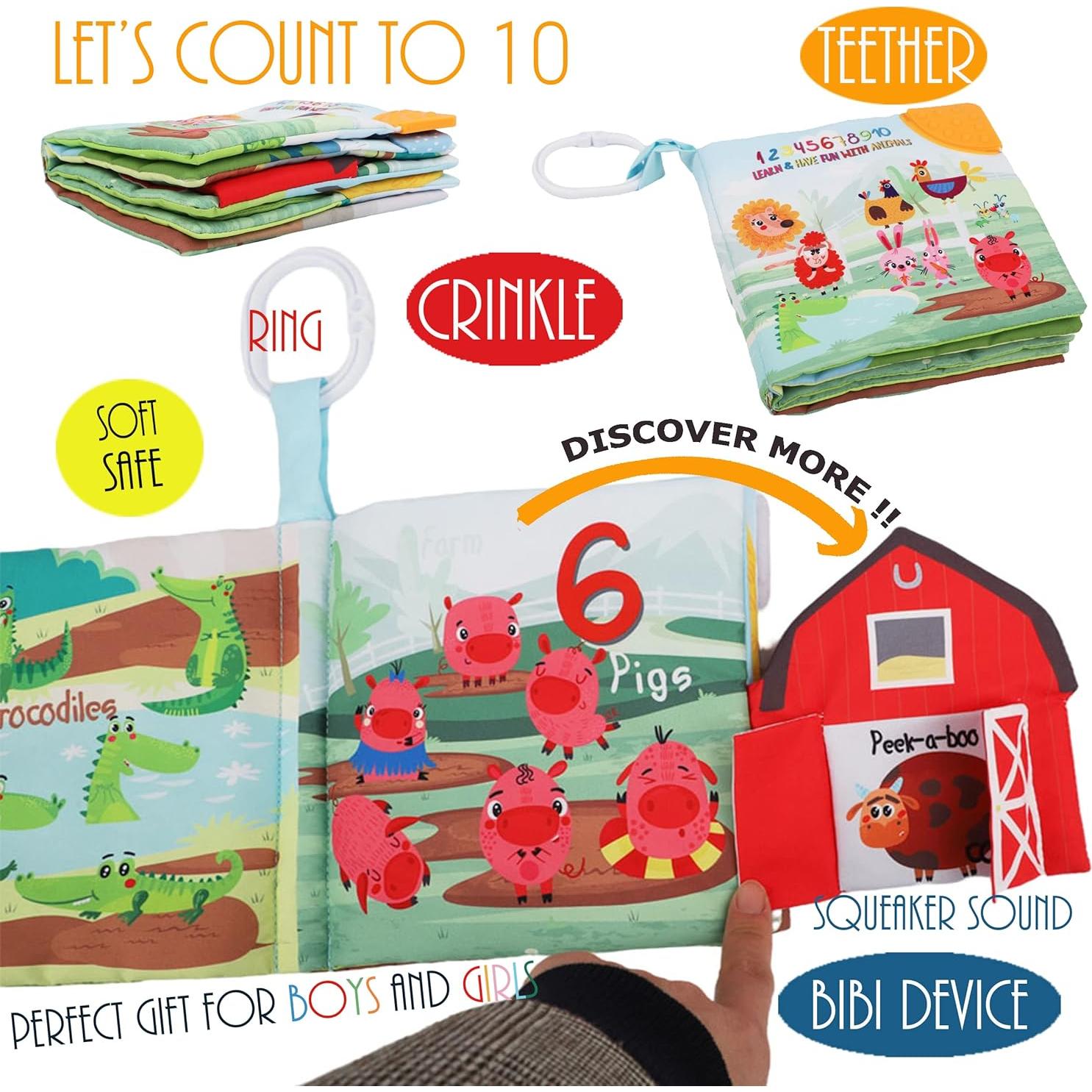 Libro de Tela Crinkle Bebe Mondo Granja 0-18 Meses