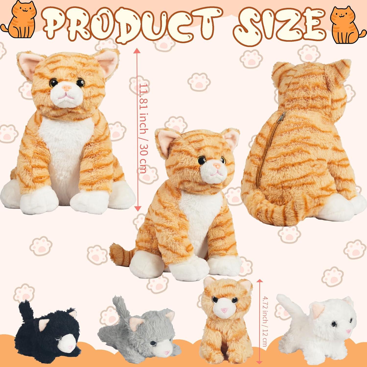 Juguete de Peluche Gato Mamá con 4 Gatitos XYHQYB 0.5kg