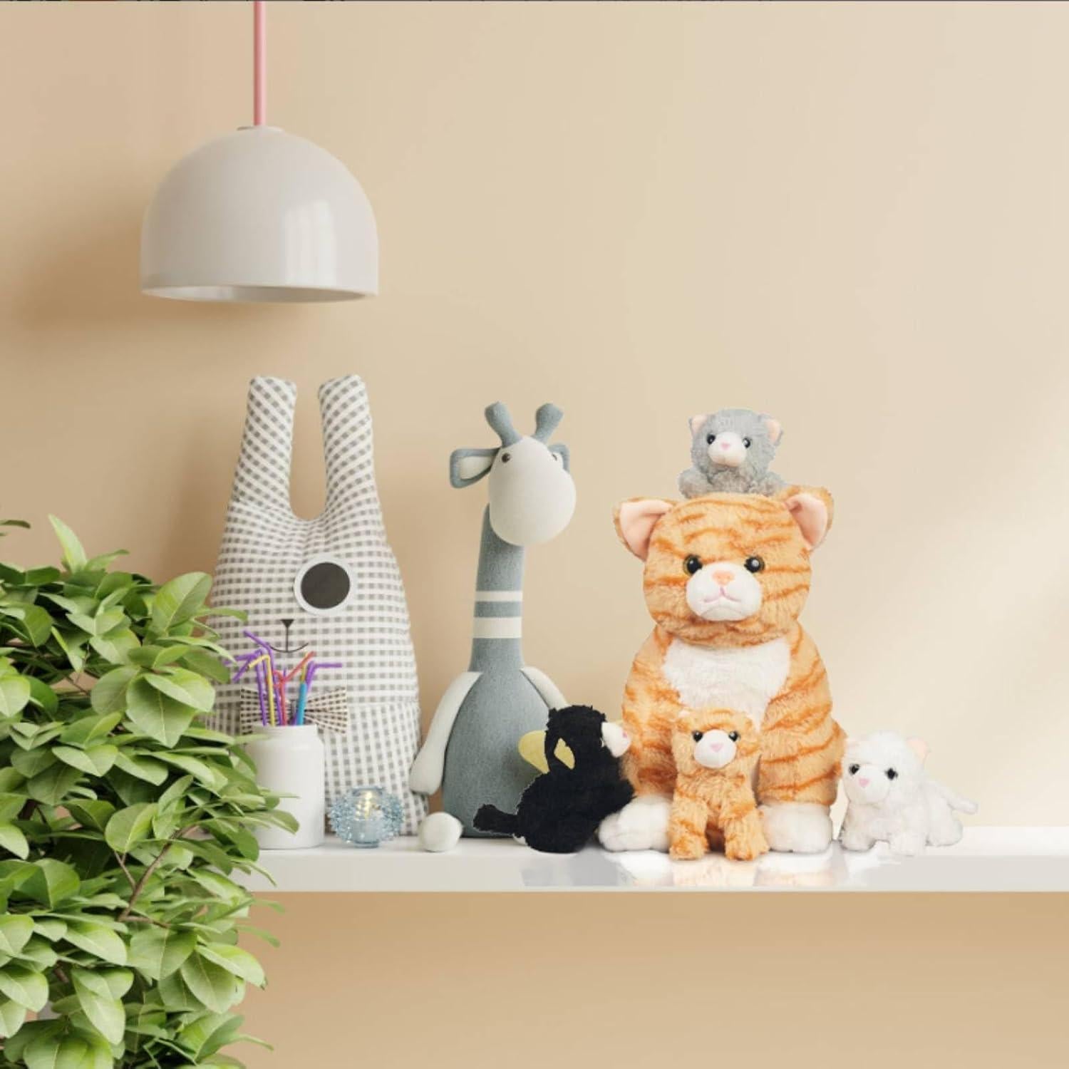 Juguete de Peluche Gato Mamá con 4 Gatitos XYHQYB 0.5kg