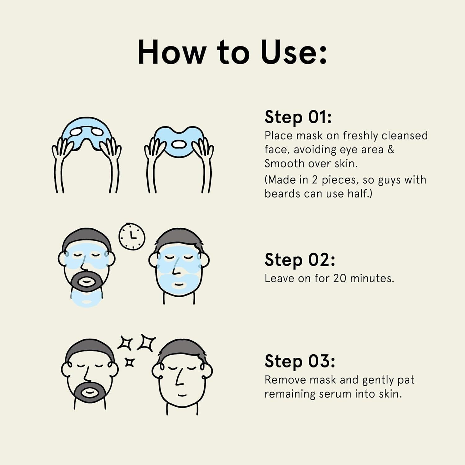 Mascarilla Facial Hidratante Jaxon Lane para Hombres - 2 Pzs