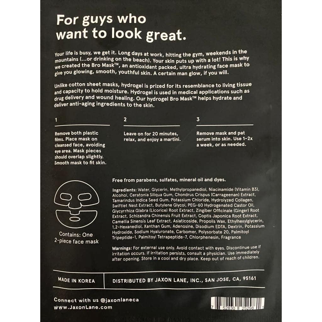 Mascarilla Facial Hidratante Jaxon Lane para Hombres - 2 Pzs