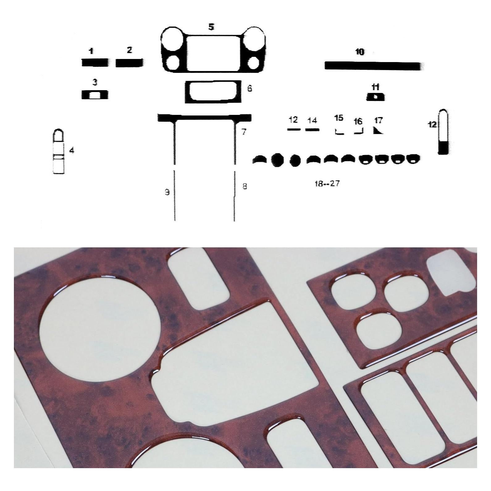 Kit de Recubrimiento de Consola OMAC para VW Amarok 2010-2020 27 Pcs