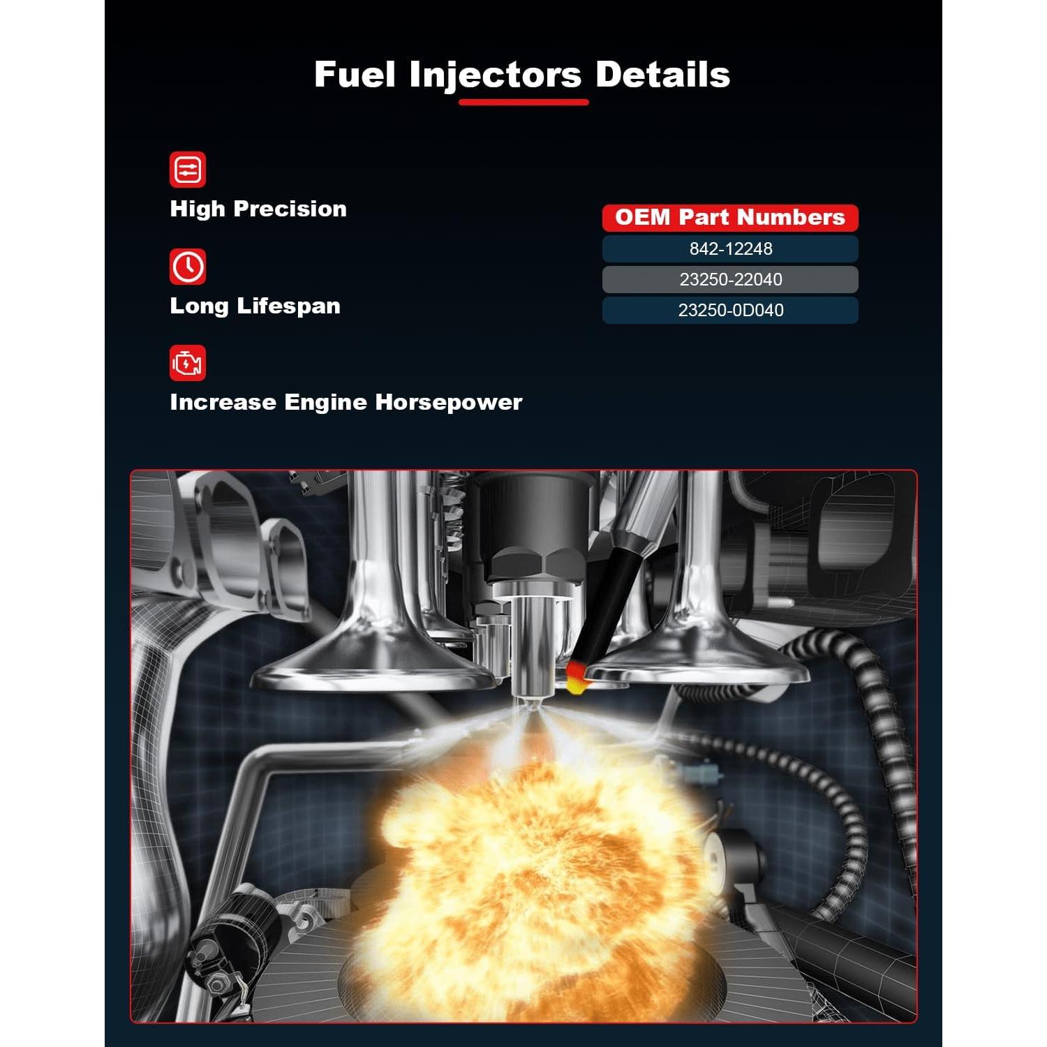 4 Inyectores de Combustible GDSMOTU para Corolla 1.8L 1999-2007