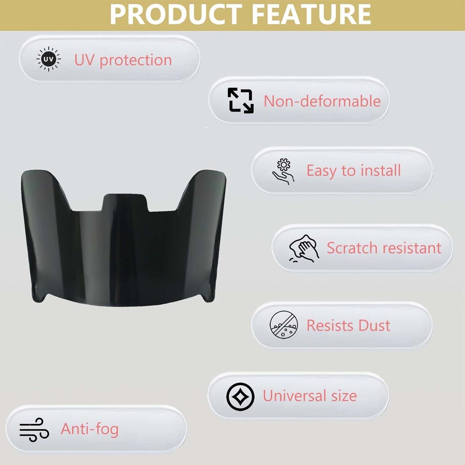 Visera de Fútbol Fenduoer Negra Antivaho UV para Casco