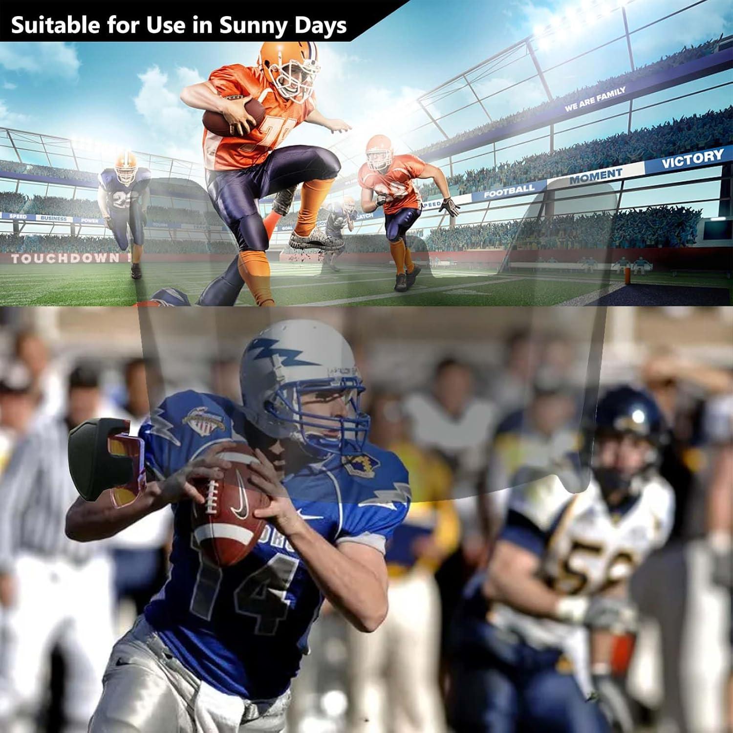 Visera de Fútbol Fenduoer Negra Antivaho UV para Casco