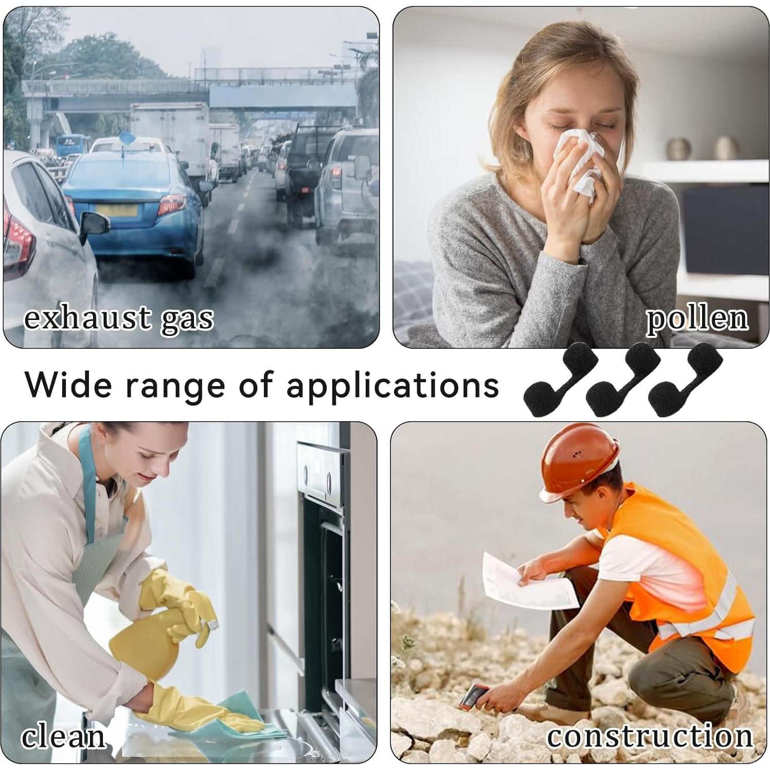 Filtros Nasales Desechables KALIONE 100 Piezas Esponja Negra