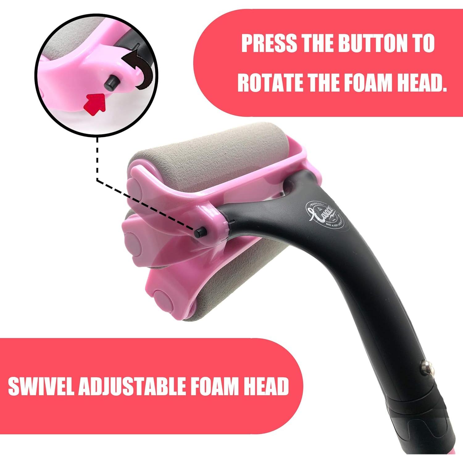 Aplicador de Loción EASACE Telescópico Rosa 54.61 cm con Rodillos