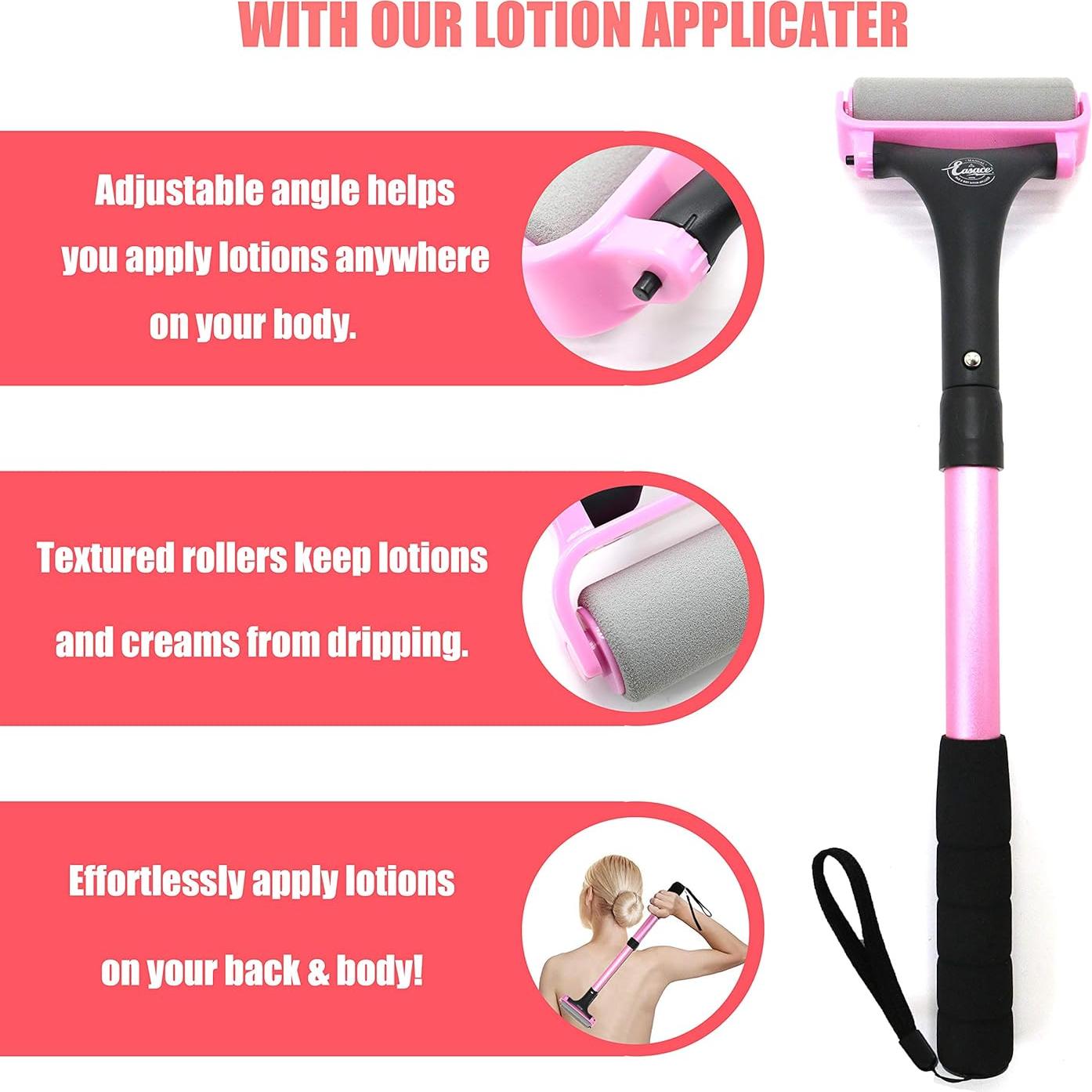 Aplicador de Loción EASACE Telescópico Rosa 54.61 cm con Rodillos