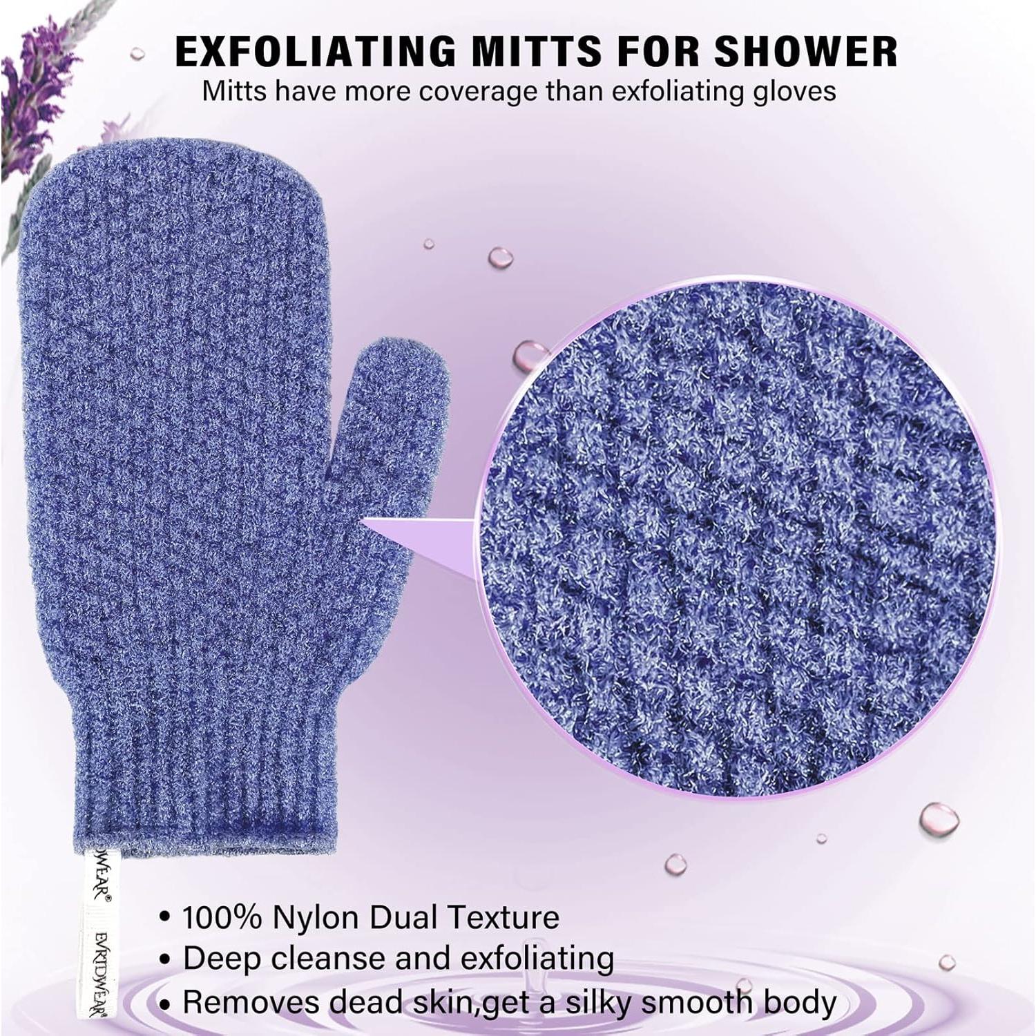 Mitones Exfoliantes Evridwear para Ducha - 1 Par Pesado