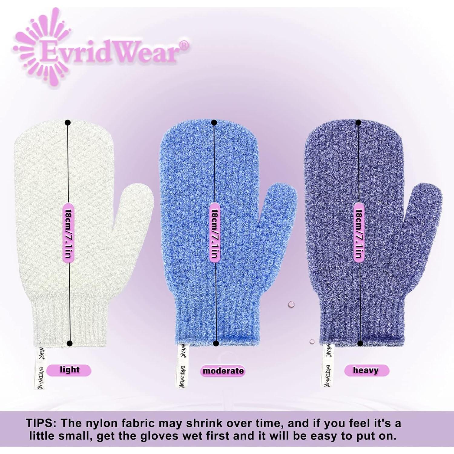 Mitones Exfoliantes Evridwear para Ducha - 1 Par Pesado