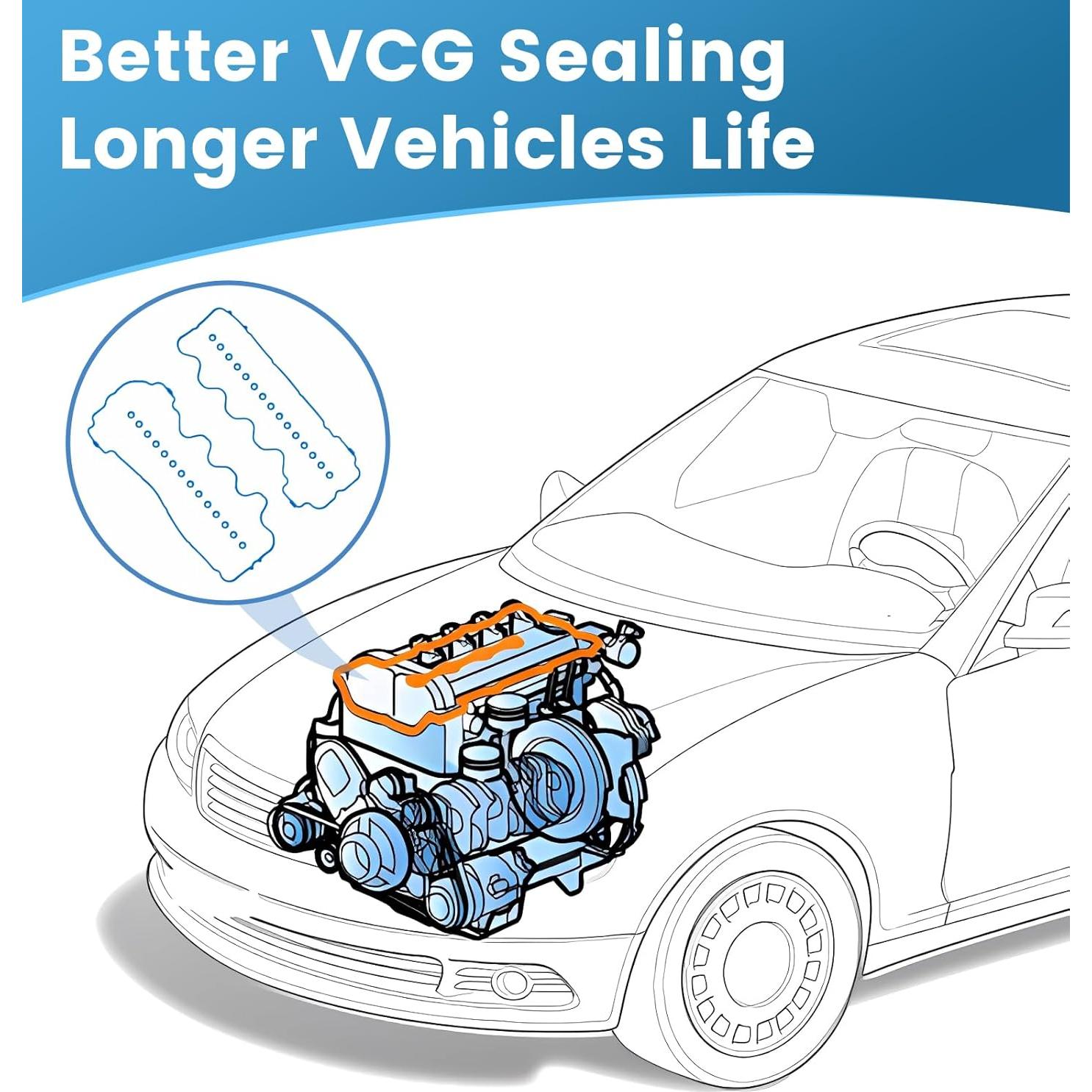Junta de Tapa de Válvula Avsty VS50687R para Ford y Lincoln