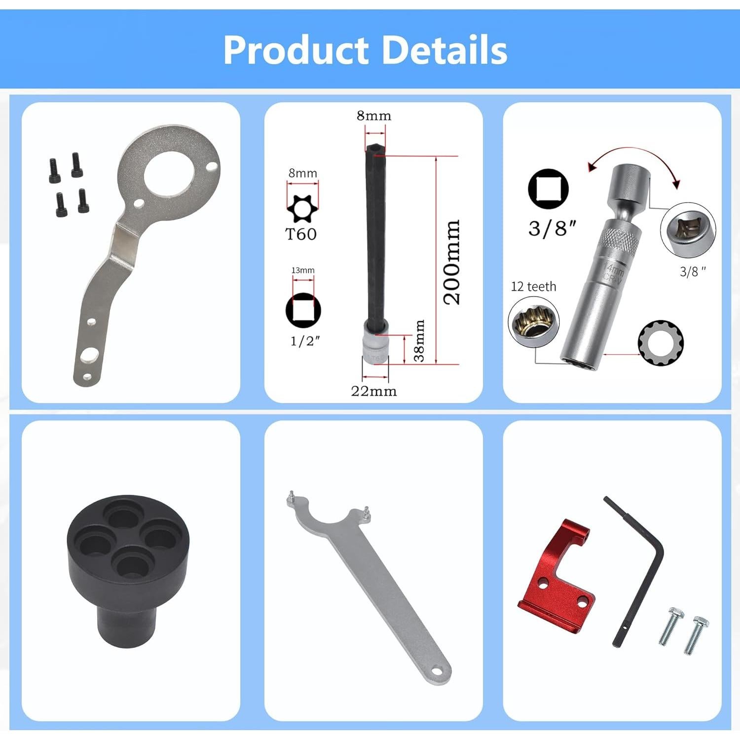 Kit de Herramientas de Bloqueo de Árbol de Levas Yuesstloo 21PCS