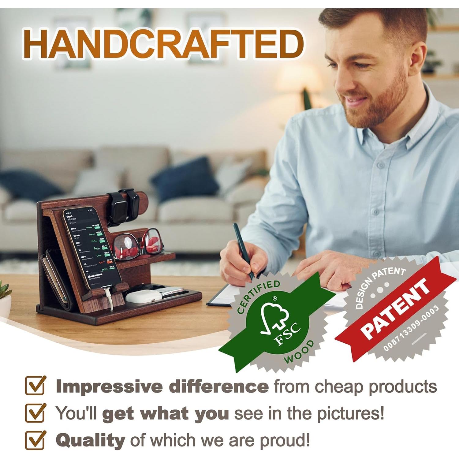 Estación de Carga Teslyar para Hombres - Organizador de Escritorio