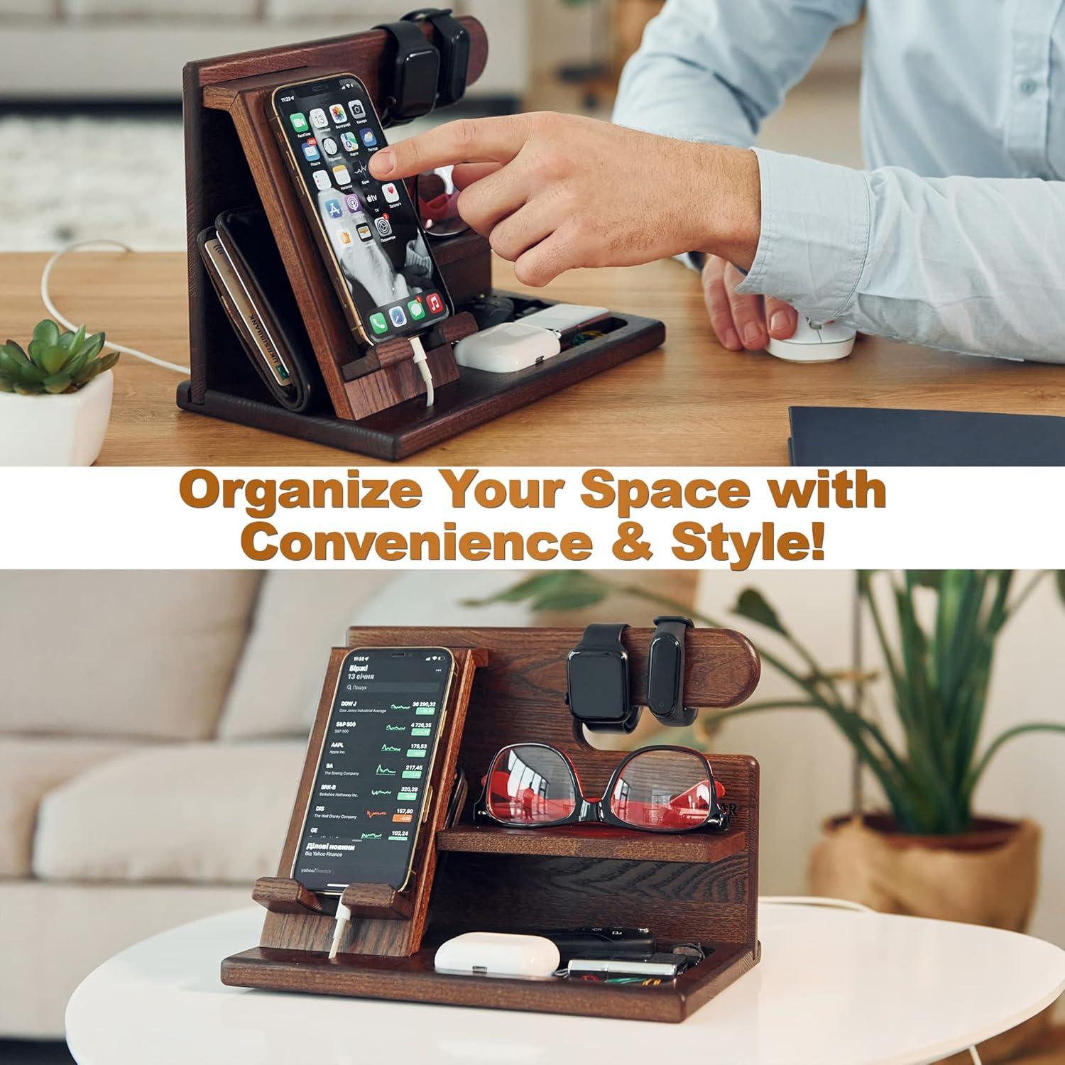 Estación de Carga Teslyar para Hombres - Organizador de Escritorio