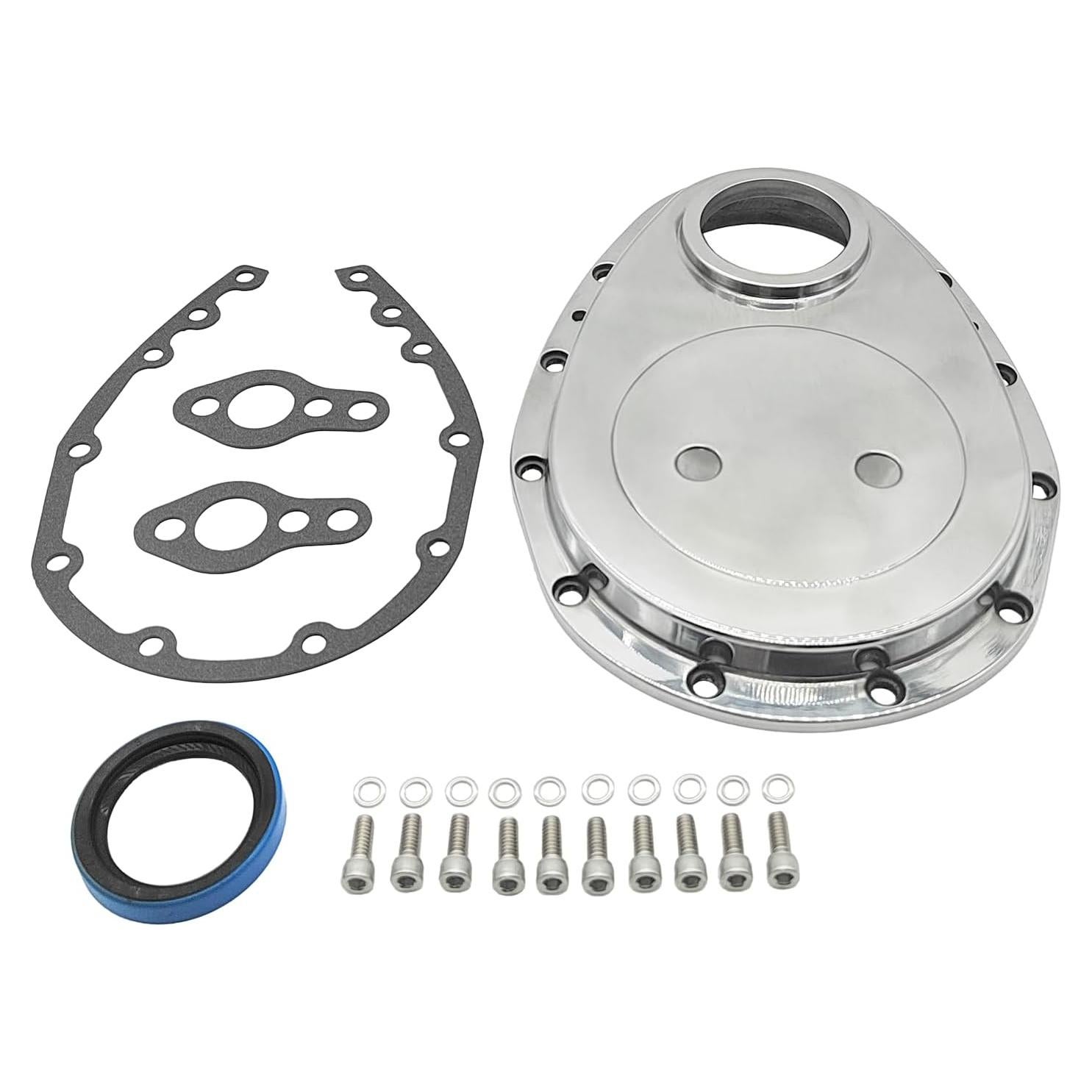 Kit Cubierta Cadena de Tiempo Aluminio Pulido YUCHENSHLP SBC 265-400