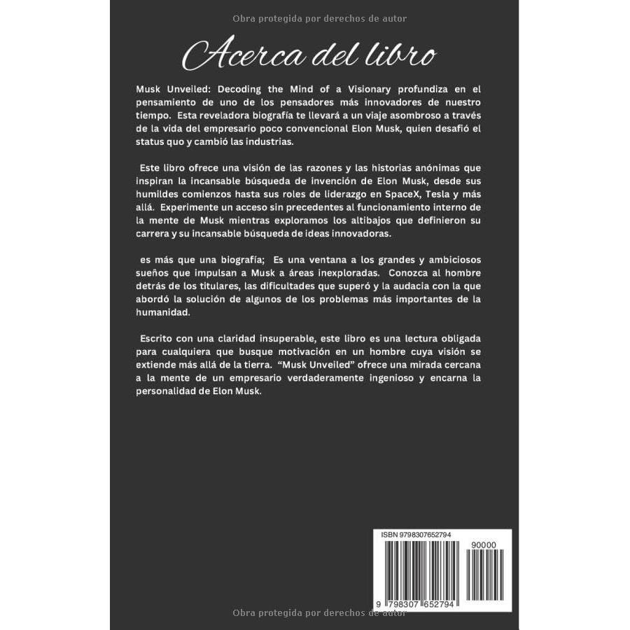 BIOGRAFÍA Elon Musk: Una autobiografía explícita del hombre de negocios con visión de futuro (Spanish Edition)