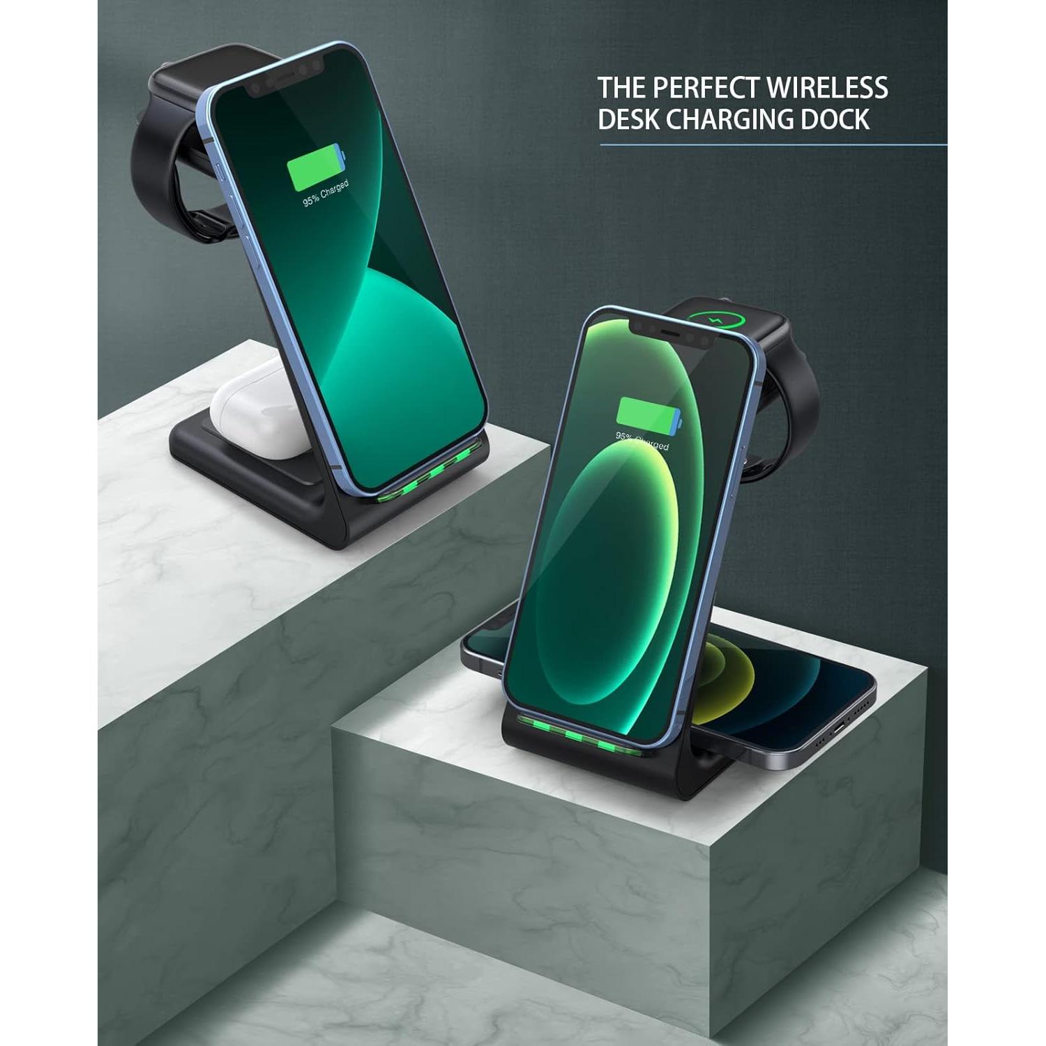 Estación de Carga Inalámbrica 3 en 1 CYSPO Negro