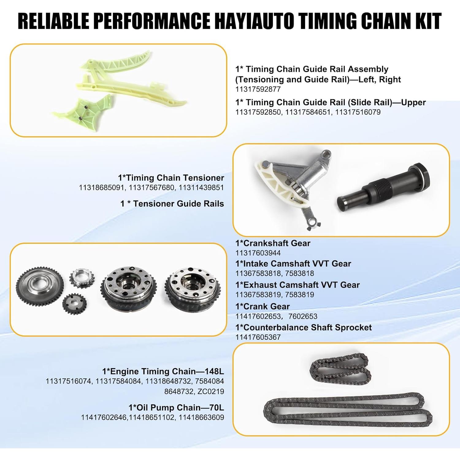 Kit de Cadena de Tiempo HAYIAUTO N26 N20 2.0L para BMW