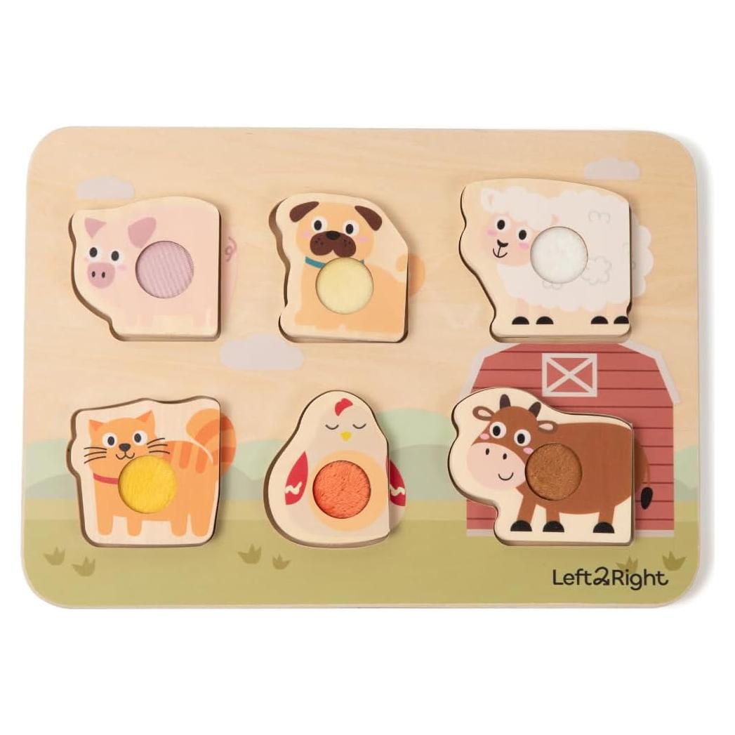 Rompecabezas de Madera LEFT2RIGHT Granja 29x20cm para Niños 1-3 Años