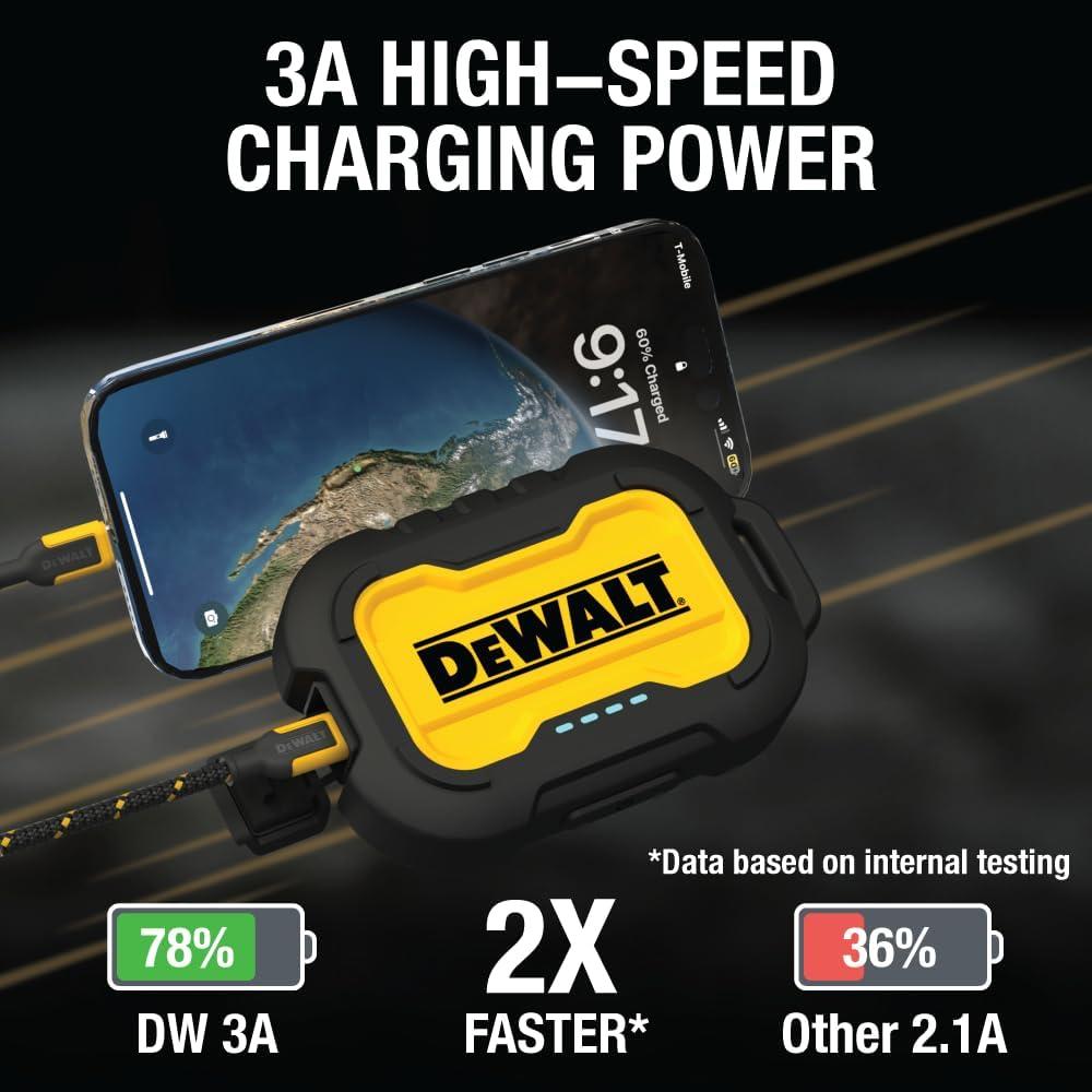 Cargador Portátil DEWALT 10,000mAh USB-C Resistente IP67