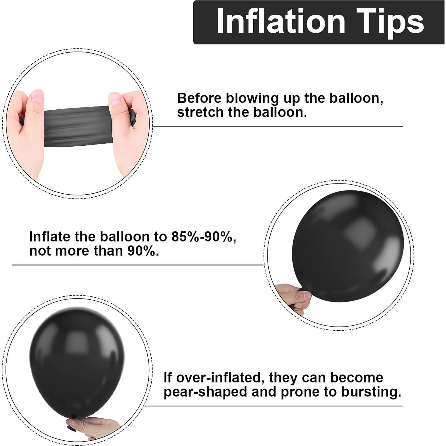 Globos de Confeti Metálico Biapian 60PCS 30cm Negro Dorado