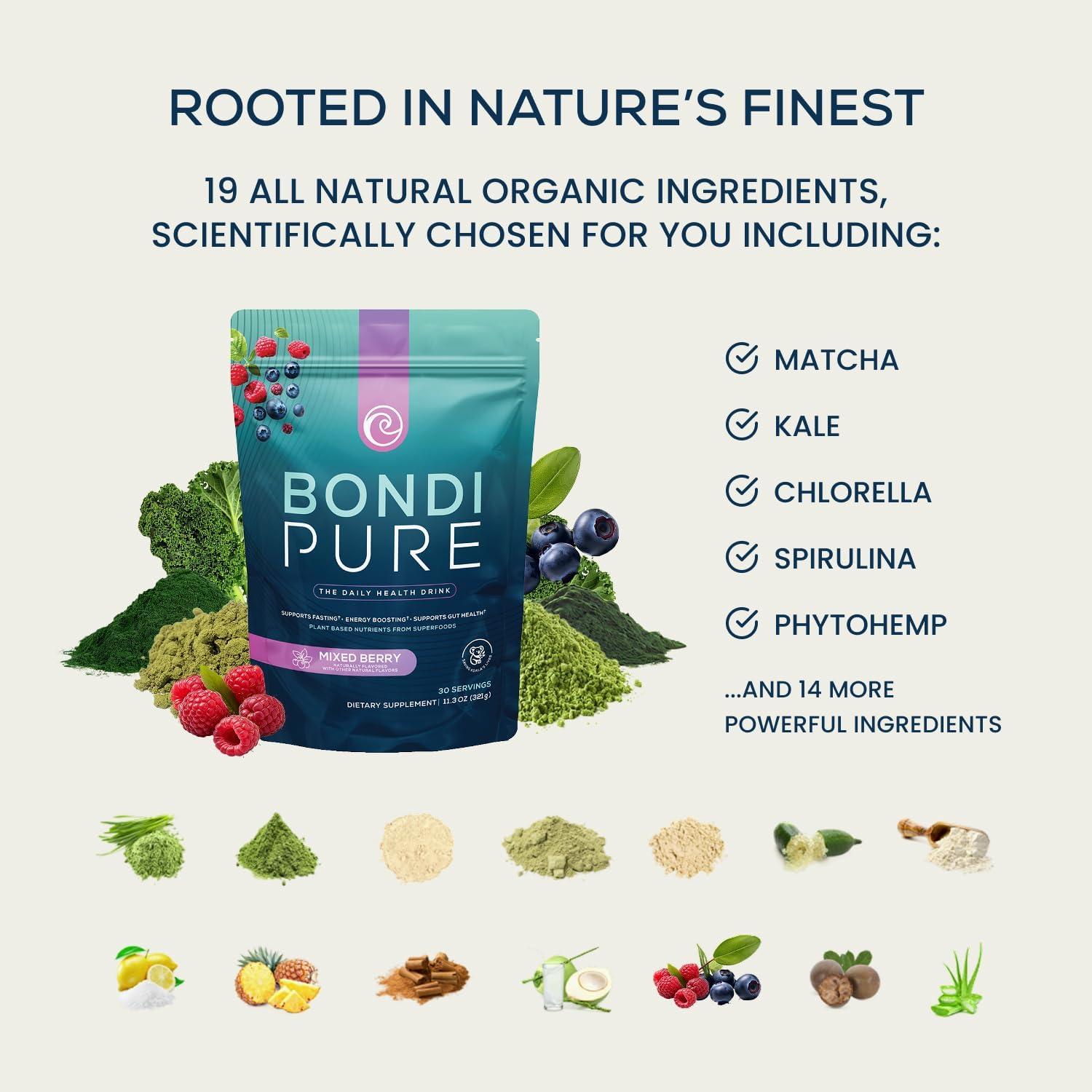 Bondi Pure Bebida Desintoxicante Baya 330g - 30 Porciones